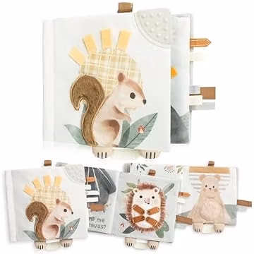 Soft Baby Book with Touch and Feel Pages - Cute Sensory Toy for Babies