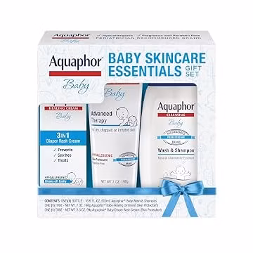 Aquaphor Baby Skin Care Essentials Gift Set, 3 Item Variety Pack