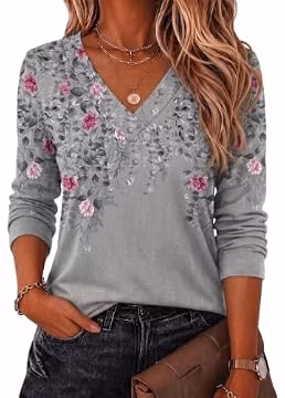 Zeagoo Fall Tops for Women Casual Clothes Long Sleeve Shirts Boho Tshirts