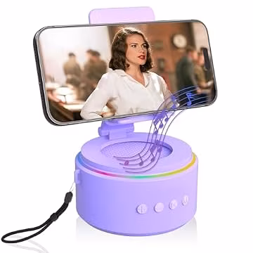 ZAPUVO Gifts for Men Dad,Purple Bluetooth Speaker with Phone Stand, Men Gifts for Christmas Day - Birthday Gifts for Him Husband Boyfriend, Wireless Speaker Phone Holder for Home Office Desk Use