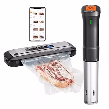 INKBIRD 2.4G WIFI Sous Vide Cooker Bundle with Vacuum Sealer Machine,1000W Sous-Vide Kits, Immersion Circulator for Sous Vide Mahine with 14 Preset Recipes on Thermal Immersion