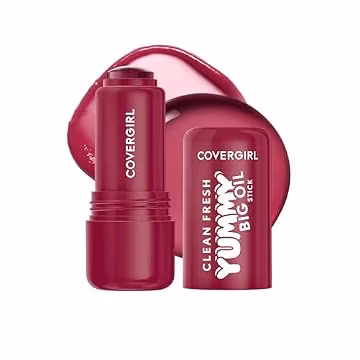 COVERGIRL Clean Fresh Yummy Big Oil Stick, Flavored Lip Oil, Dewy Finish, Non-Greasy - 130 Berry Big Deal (Sheer Rich Berry)