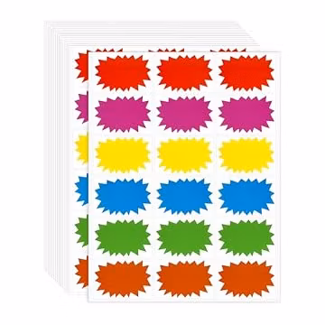 BESARME Garage Sale Price Stickers, 720+ pcs, 2" x 3", 6 Colors