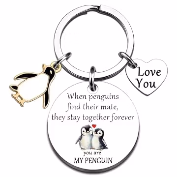 Penguin Keychain Gift for Girlfriend Boyfriend Cute Couple Keychain