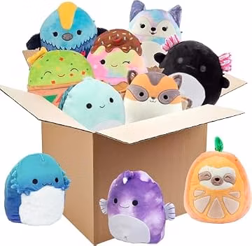 Squishmallows Mystery 3 Pack 8-Inch Plush Set – Official Jazwares Stuffed Animals Bundle, Soft Collectible Toys, Surprise Characters Gift for Kids, Girls, Boys, Plushie Lovers