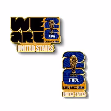 HONAV FIFA World Cup 2026 Team USA Lapel Pin Bundle - Officially Licensed Collectible Souvenir - Gift & Event Keepsake (2-Pack)