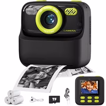 masterbee Kids Instant Print Camera, Birthday Gifts for Boys and Girls, Kids Digital Camera Toys, 1080P HD Video, 3 4 5 6 7 8 9 10 11 12 Year Old Boy Gifts/Girl Gifts (Black)