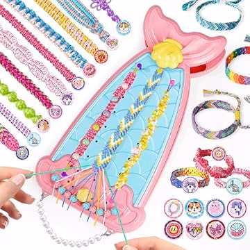Euclidean Cube 2 in 1 Friendship Bracelet Making Kit for Girls 8-12