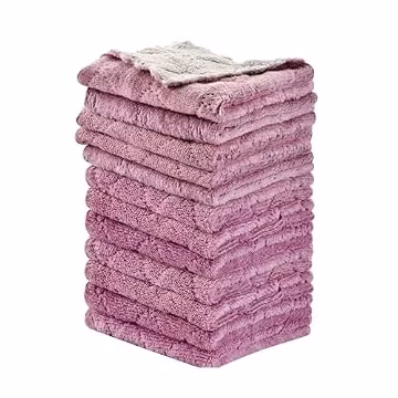 OstWony 12PCS Kitchen Towels Dish Cloths, Reusable Cleaning Rags 10x6in