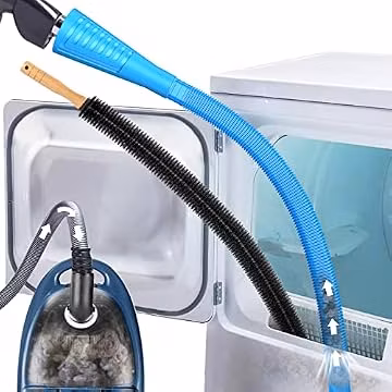 Sealegend 2 Pieces Dryer Vent Cleaner Kit, Dryer Lint Vacuum Attachment with Dryer Lint Remover Brush for Power Washer and Dryer Vent Vacuum Hose Cleaner Replacement Parts, Blue