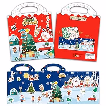 Christmas Sticker Book, Stocking Stuffers for Kids, Christmas Stickers