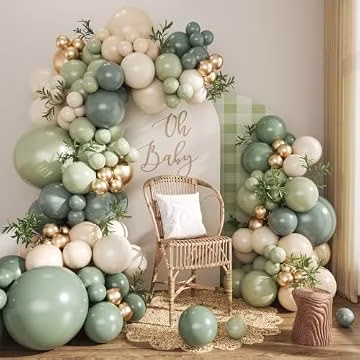 Sage Green Balloon Arch Kit for Wild One Woodland Party Decorations