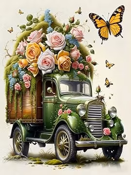 WUSARPLY Green Truck Diamond Painting Kits for Beginner Adults