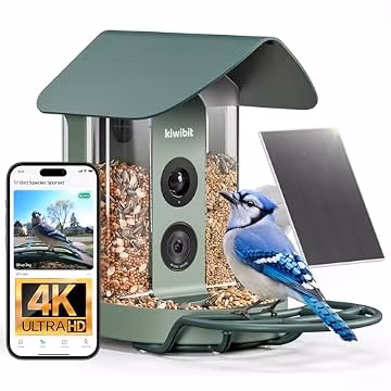 Kiwibit Smart Bird Feeder with 4K AI Camera Solar Powered