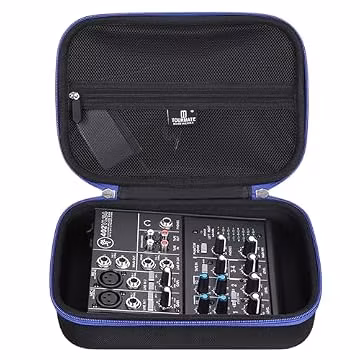Tourmate Hard Storage Case for Mackie 4-channel Mixer- Travel Case for Storage Accessories,Protective Hard Shell Portable Travel(Box for Sale) (Black & Blue, 4-channel)