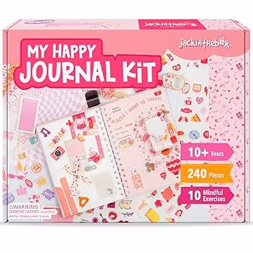 Jackinthebox Happy Journal Kit for 8-12 year old Girls, Craft Scrapbook Set