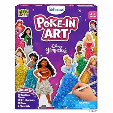 Skillmatics Poke-in Art – Disney Princesses, Wood Craft Kit, Gift for Kids