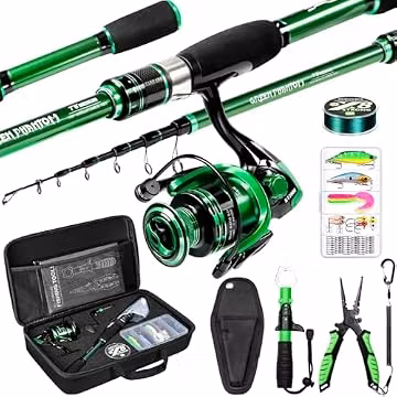 Ghosthorn Telescopic Fishing Rod and Reel Combo,7PCS Complete Fishing Kit