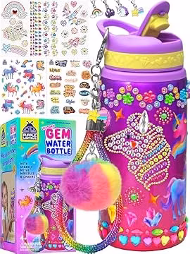 Decorate Your Own Water Bottle Kit for Girls - Birthday Gift Ages 4-10