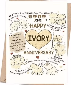 Asmallgf Ivory Anniversary Card Gifts for Him Her Women Men
