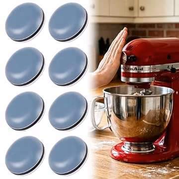 8PCS Appliance Sliders for Kitchen Grey,Self-Adhesive Small Kitchen Appliance Slider Hacks Easy to MovIing & Space Saving Must Have Gadgets Mixer Accessories for countertop