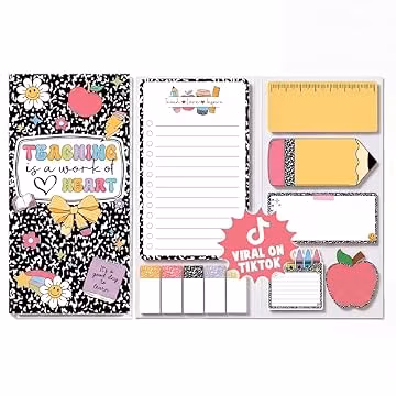 BEAWART Teacher Sticky Notes Set, Composition Classroom Appreciation Gift