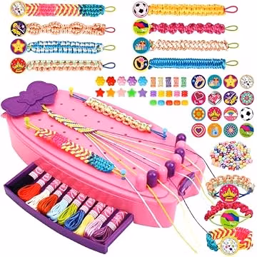 OCHIDO 2 in 1 Friendship Bracelet Kit, Bracelet Making Kit for Girls 8-12