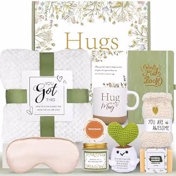Get Well Gifts Baskets for Women Self Care Gifts, Birthday,Spa Care Package After Surgery Inspirational Thinking of You Sympathy Gift, Feel Better Encouragement Gift for Women Friends Mom w/ Blanket