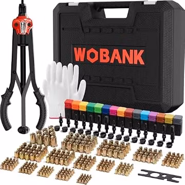 Rivet Nut Tool Kit, 16" Rivnut Tool with 15 Mandrels & 290 Rivet Nuts