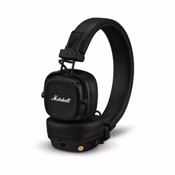Marshall Major V Wireless On-Ear Bluetooth Headphones - 100+ Hr Playtime | Detachable Audio Cable | Microphone for Calls | Lightweight, Foldable Design for Travel - Black