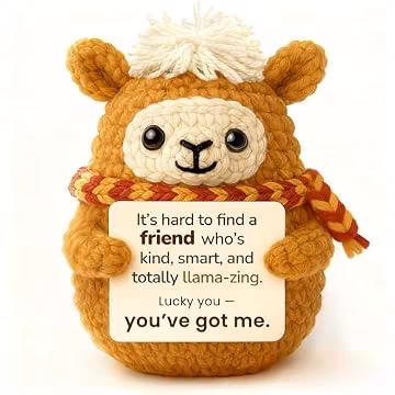 Funny Llama Gift for Best Friend, Cute Crochet Llama Bestie Birthday Gift