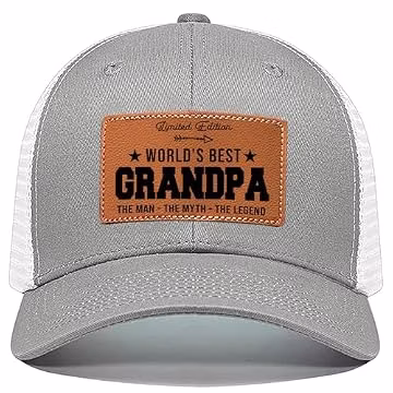 Grandpa, Best Grandpas Ever Hat, Gifts for Grandfather from Grandkids for Christmas Fathers Day Birthday, Grandpa Trucker Grey Cap