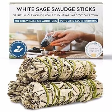 Alternative Imagination White Sage Smudge Stick Set – 3-Pack of 4-Inch Bundles for Home Cleansing, Meditation Rituals, Energy Clearing, Witchcraft Tools, Spiritual Gifts, Yoga, Altar, and Smudging