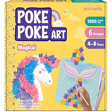 jackinthebox Poke Art Magical Flower Pressing Craft Kit for Girls, Ages 4-8