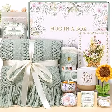 Get Well Soon Gift Baskets for Women, Self Care Gifts for Women Birthday Spa Care Package, Sunflower After Surgery Thinking of You Sympathy Gift Set Inspirational Christmas Gifts for Mom Her Wife