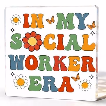 isiyu Social Worker Gifts for Women Appreciation Office Desk Sign