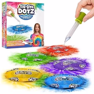 Blue Marble Tie-Dye Dotz 15-Piece Set – Make Vibrant, Colorful Tie Dye Designs with Dotz, Droppers, and Gloves – Fun and Easy Craft Kit for Kids and Beginners