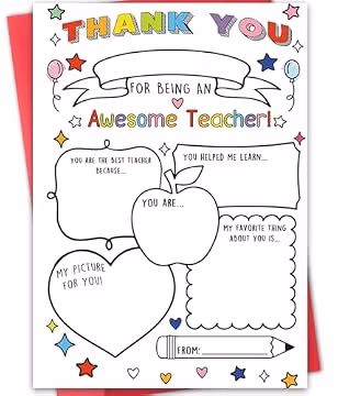 Hongshan Thank You Card for Teacher,Funny Appreciation Card Gift Decoration