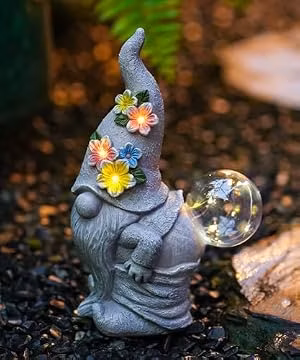 Acgarten Solar Funny Garden Gnome Statue: Outdoor Lights Decorations