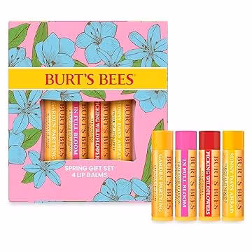 Burt's Bees In Full Bloom Lip Balm Set, 100% Natural Origin, 4 ct, 0.15 oz