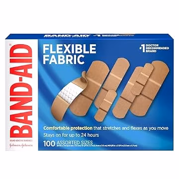 BAND-AID Brand Flexible Fabric Adhesive Bandages, Assorted Sizes, 100 Count
