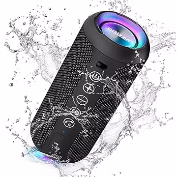 Ortizan Portable Bluetooth Speaker (1st Gen), IPX7 Waterproof, Wireless, Big Sound and Deep Bass, TWS Pairing, 30Hrs of Playtime, for Home/Party/Outdoor/Beach, Birthday Gifts for Men Women - Black