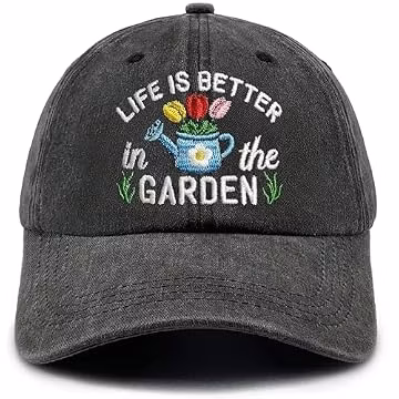 Life is Better in The Garden Embroidered Hat Gardening Gift for Men Women