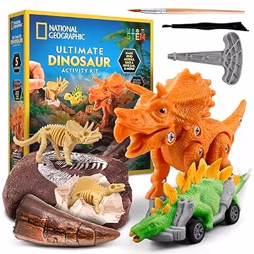National Geographic Ultimate Dinosaur Toy Activity Kit with 5 Projects