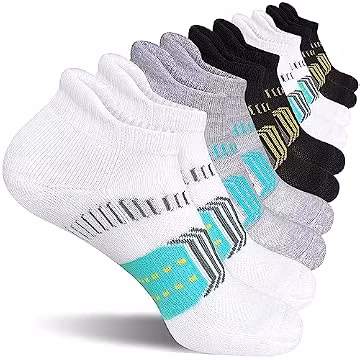 suaskk Womens Athletic Cushioned Anti-Blister Running Ankle Socks 5 Pairs