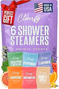 Cleverfy Shower Steamers Aromatherapy Gifts for Women and Men, 6 Tablets