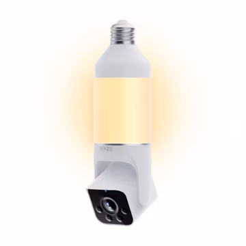 WYZE Bulb Cam - 2K HD Smart Light Bulb Security Camera with Color Night Vision, 800-Lumen Dimmable LED, 160° Wide View, Motion Detection & Siren, E26 Socket, Alexa/Google/IFTTT