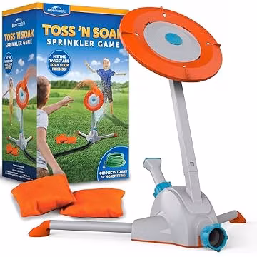 Blue Marble Toss 'N Soak Outdoor Toy Sprinkler Water Game for Backyard Fun