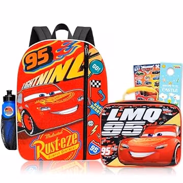 Disney Cars Backpack and Lunch Box Set for Toddlers School Bundle, More