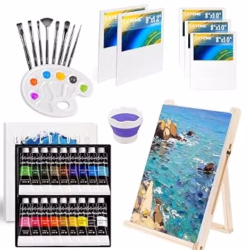 LEYEMO 34 PCS Acrylic Art Paint Set for Kids & Adults